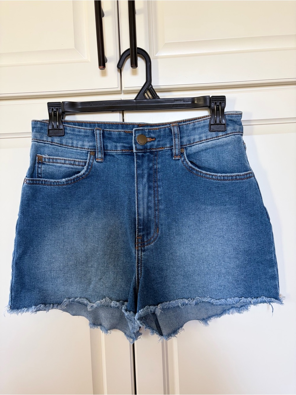 Billabong So Cheeky Blue Denim High Waist Cutoff Shorts Distressed- Size 27